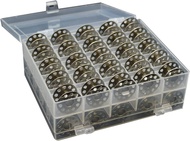 Sewing Machine Bobbins, Empty Metal Bobbins Sewing Spools with Storage Case for Brother, Toyota, Singer, Janome
