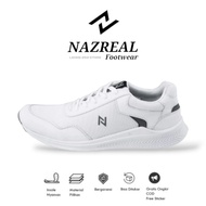 NAZ LUCKY WHITE - Sepatu Sneakers Pria NAZ Casual Putih Sepatu Running