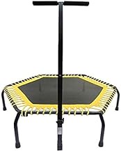 Home Office Silent Trampoline with Adjustable Handle Bar Fitness Trampoline Bungee Rebounder Jumping