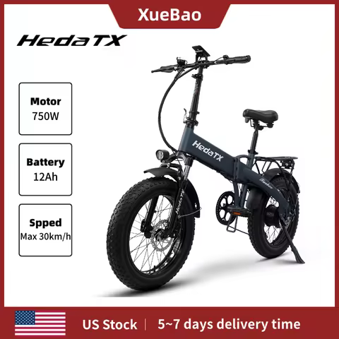 HedaTX XueBao Electric Bicycle 750W Motor 48V12AH Battery E-Bike 20 Inch Wide Tire All Terrain Adult