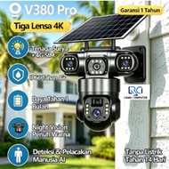 Wireless CCTV Camera 3 Lenses V380 Pro solar Powered solar panel Waterproof IP66 1 Month Life Full C