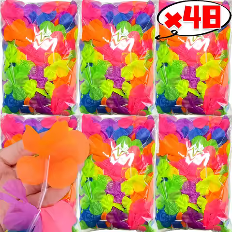 48/5x Multicolored Fluorescent Garlands Tropic Hawaiian Artificial Flower Necklace Wreath Dance Part