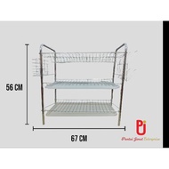 3- Layers Dish Drainer / Rak Pinggan 3 Tingkat / Tempat Letak Pinggan