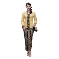 Setelan Kebaya Pramugari Wanita Katun Batik Kartini Lengan Panjang