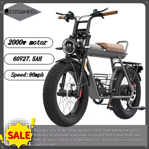 Coswheel CT20S Electric Bicycle 2000W motor 60V 27.5AH battery E-bike ALL-TERRAIN TIRES mountain off