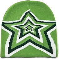 Y2k Beanies Star Graphic Crochet Hats for Women Men Cutecore Gyaru Grunge Clothes Alt Emo Accessorie