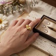 Adjustable Sandblasted Open Ring For Women Alloy Vintage Design Size 4.5-6.0cm