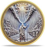 RYUKENLM Moses Parting The Red Sea Christian Challenge Coin Exodus 14:21 Verse Token Divine Power &