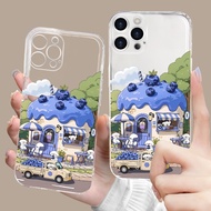Blueberry House Is Suitable for Apple 17 Mobile Phone Case Iphone16/15 Advanced 14promax Transparent
