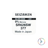 ถ่านกระดุม ถ่านนาฬิกา Seizaiken 377 หรือ SR626SW , 626SW , 626 Made in Japan (แพ็คละ 1 เม็ด)
