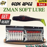 8PCS 6cm 2g Zman clone Soft Plastic fishing bait lure /Umpan casting haruan siakap toman