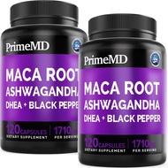 6 in 1 Organic Maca Root Indian Ginseng Capsules 1710mg, Containing DHEA and Black Pepper Fruit Extr