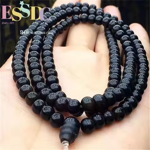 Natural Pure Black Tibetan Yak And Sheep Horns 138 5*6mm Ladies Ethnic Style Bracelet Wholesale