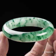 Purple cold Burmese ice jadeite bracelet with floral patterns, round bar, old mine clear water noble