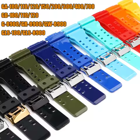 Watch Band for Casio G-SHOCK GA-110 GA-120 GA-140 GA-700 400 GD-110 120 G-8900 GLS-100 Men Resin Sil