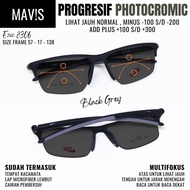 Photochromic Progressive Walking Reading Glasses (Normal -025 to -200 Add +100 to +300) Half Frame E