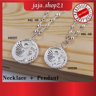 READY STOCK | Original 925 Silver Necklace Chain + OM Pendant | Rantai Leher + OM Loket Perak 925