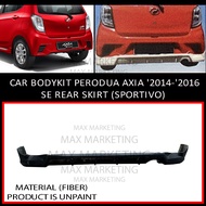 CAR BODYKIT PERODUA AXIA '2014-'2016 SE REAR SKIRT (SPORTIVO) (FIBER)
