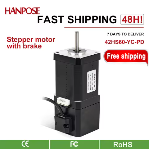 HANPOSE 2 phase 4-Lead 70N.cm 60mm 42HS60-YC-PD 3D engraving machine Permanent magnet NEMA17 brake S