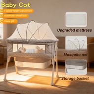 baby cot clearance/50% OFF/0-18 months Newborn Baby Bed Baby Crib Katil Foldable Side Sleeper  Adjus