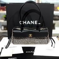 全新Chanel 26S 法棍包 AS6288 牛皮拼粗粒毛呢TWEED淡金扣 H2Uxxxx #BRAND NEW #香榭站正品