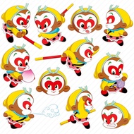Monkey King's Journey Waterproof Stickers, 10-36 Pcs, 3-9cm