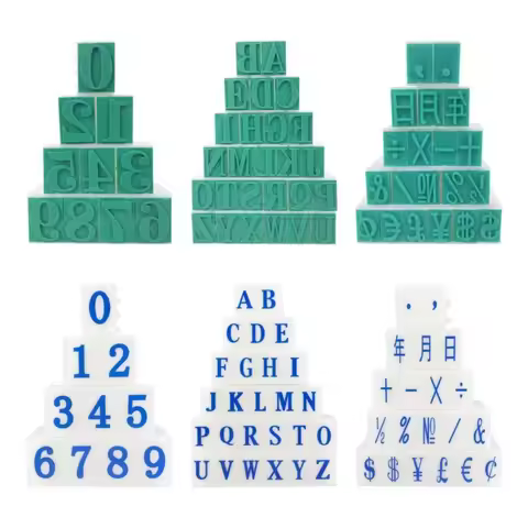 DIY Paper Work Diary Album Wedding Letter Alphabet Stamp Digital Number Symbol Seal Chapter Combinat