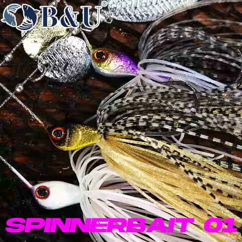 B&U Dual Blade Spinnerbait Fishing Lure Metal Blades Sharp Hook Freshwater/Saltwater Lures for Bass 