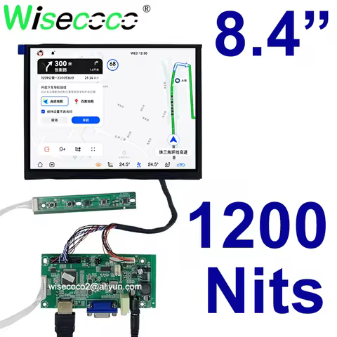 Sunlight Readable Display 8.4 Inch 1200 Nits High Luminance IPS LCD Outdoor Automotive Display With 