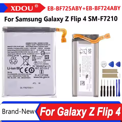 Brand New EB-BF725ABY+EB-BF724ABY( 2555mAh+1070mAh) Battery For Samsung Galaxy Z Flip 4 Flip4 SM-F72
