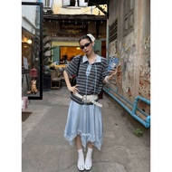 ️peachkloset 6.8 Mini Skirt With A Net Hem Sweet And Sour Look