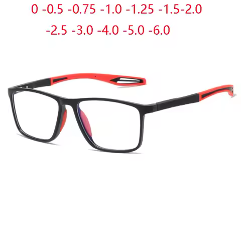 Big Frame Anti Blue Rays Square Myopia Glasses Women Sport TR90 Student Shortsighted Prescription Gl