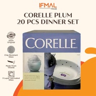 (Ready Stock) Corelle Plum 20pc Dinnerware Set | Deluxe Dinner Serve Set Corelle Dinner Set