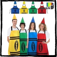 DUOJUAN Crayon Themed Gnome Set, Colorful Funny Crayon Apron,  Fancy Dress Cleaning Art Craft Activi