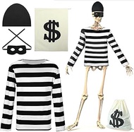 Tarpop 4 Pcs Halloween 12 ft Skeleton Accessories Giant Robber Costume Set Thief Themed Skeleton Out