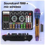 [COD] Soundcard NX F999 + Mic wireless Bluetooth wireless control  compatibel eksternal wireless por
