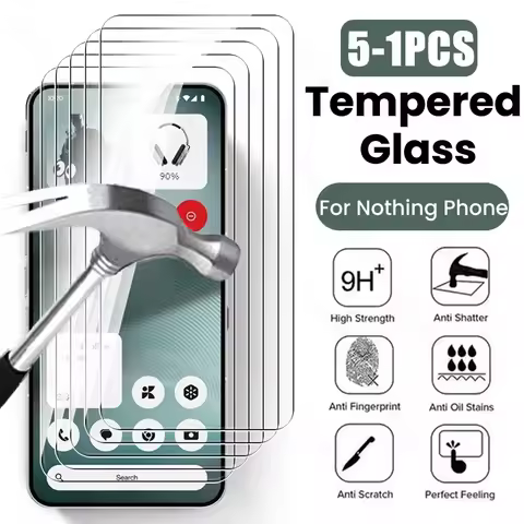 5-1Pcs 9H Tempered Glass Case For NothingPhone (3) (1) (2) (2a) (3a) Plus (2a)+ 5G Screen Protector 