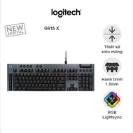 Logitech G915 X Fullsize Lowprofile Wired Mechanical Gaming Keyboard, PBT Key Cap, Programmable Butt