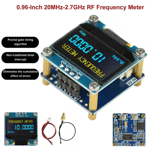 RF Frequency Meter 20MHz-2.7GHz Frequency Counter 0.96-Inch OLED Display Module Digital Signal Frequ