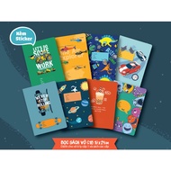 Set of 8 Notebook Covers with Stickers, notebook covers, book covers without cutting and pasting Gre