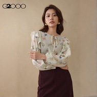 G2000 Flounce-Trimmed Printed Blouse Women