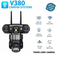 【Free 4G sim card】V380 Pro 4G SIM Three Lens CCTV camera FHD   360° Monitoring Wireless IP66 Waterpr