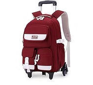Rolling Backpack for Girls School Backpack with Wheels Boys Trolley Bag Wheeled Bookbag Kids Carry On Luggage