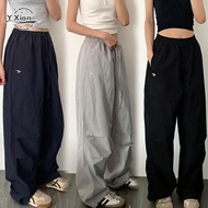 Ready Stock Seluar Baggy Embroidery Seluar Baggy Perempuan Solid Color Baggy Tracksuit Black Baggy P