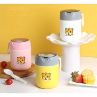 Portable 304 Stainless Steel Leakproof Soup Container Tiger Vacuum Flask Thermal Breakfast Cup Lunch Box Food Storage Container Insulated Food Jar for Soup Milk Porridge Fruit