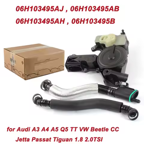 06H103495AJ PCV Valve Engine Crankcase Vent Oil Separator Breather Hose Kit for A3 A4 A5 Q5 TT Beetl