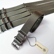 18mm20mm22mm24mm NATO NATO Canvas Nylon Strap Outdoor Army Gray Square Buckle Thin Style