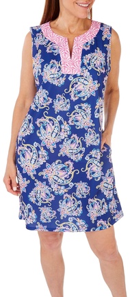 Women's Sleeveless UPF 50 Dress Notch Neck Sun Protection