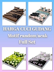 Seprai Motif Bunga Ukuran 200x200 180x200 160x200 120x200 Sarung Bantal 2 Guling 1 Bahan Katun Super