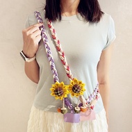 Widening and Bolding Phone Lanyard Crossbody Handphone Case Strap Sunflower Pendant